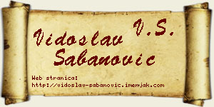 Vidoslav Šabanović vizit kartica